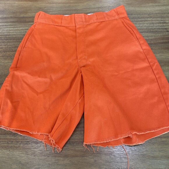 Dickies Canvas Shorts Size 30 Orange Cut Off  Grunge Skateboarding Work - Picture 1 of 11